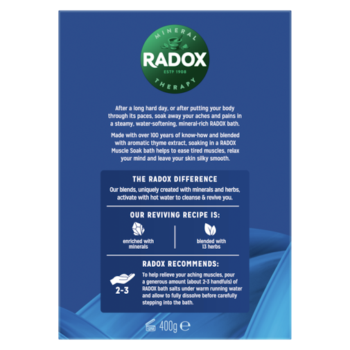 Radox Muscle Soak Bath Salts 400g with Thyme Extracts