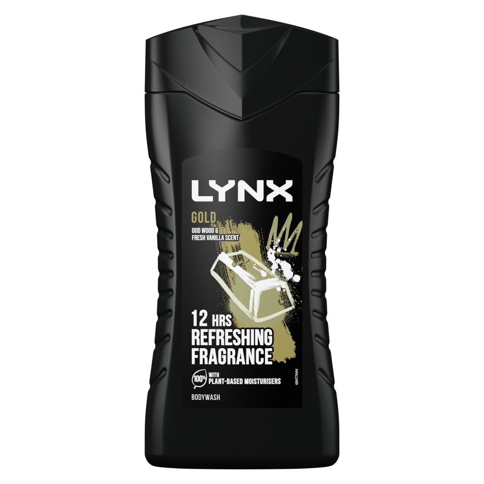 Lynx Gold Shower Gel 225ml with Oud Wood & Fresh Vanilla Scent