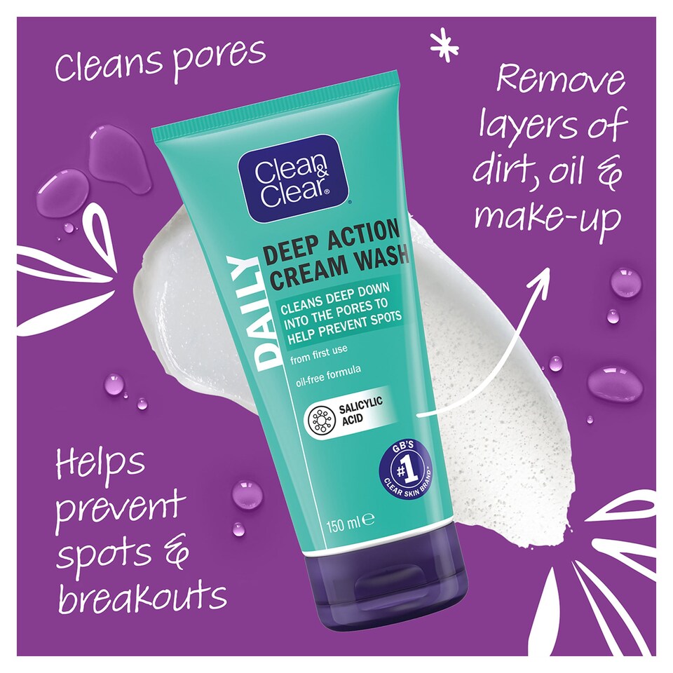 Clean & Clear Deep Cream Action Daily Wash 150ml