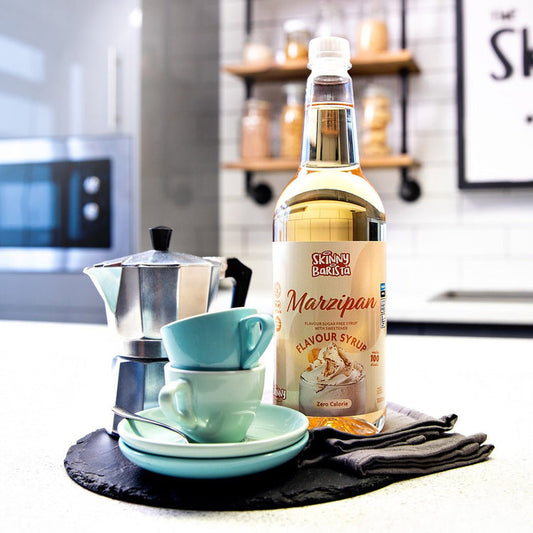 Skinny Barista Marzipan Flavour Syrup - Zero Calorie Sugar Free Skinny Coffee - 1 Litre