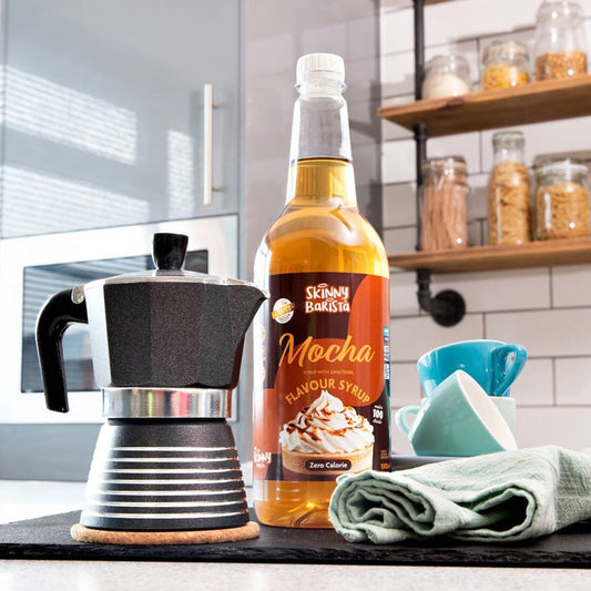 Skinny Barista Mocha Flavour Syrup - Zero Calorie Sugar Free Skinny Coffee - 1 Litre
