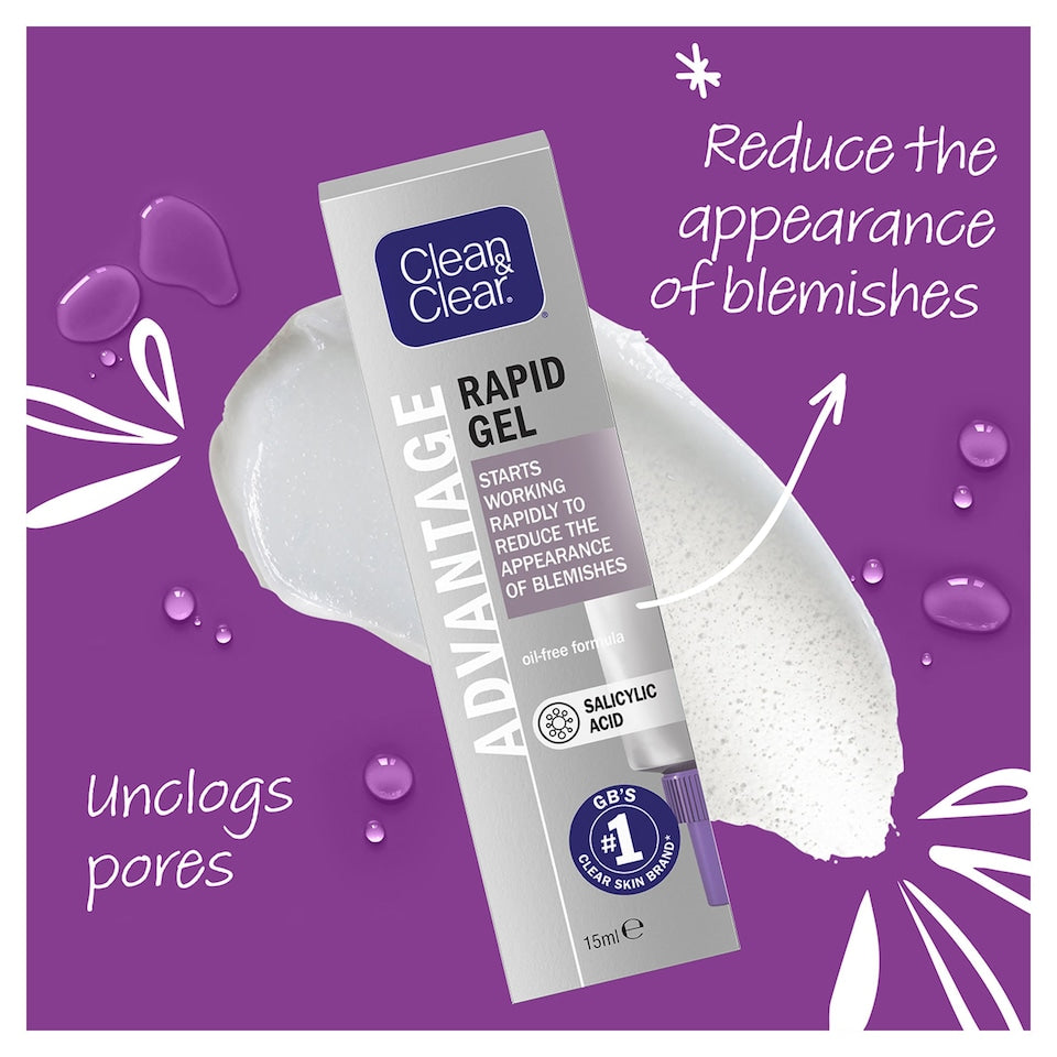 Clean & Clear Advantage Rapid Gel Blemish Reduction Skincare 15ml