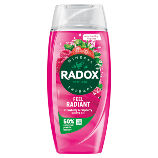Radox Feel Radiant Shower Gel 225ml with Strawberry & Raspberry