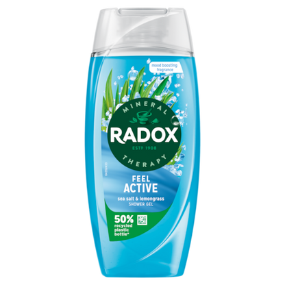 Radox Feel Active Shower Gel 225ml with Sea Salt & Lemongrass