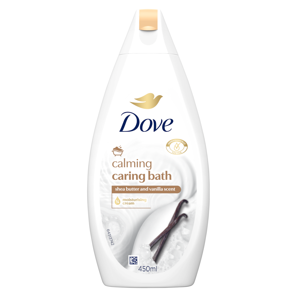 Dove Calming Caring Bath 450ml with Shea Butter and Vanilla Scent