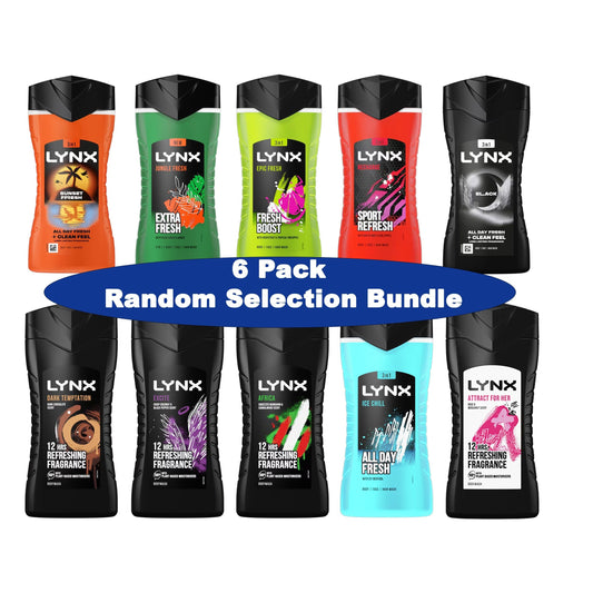 Lynx Shower Gel 225ml – Random Selection 6 Pack Bundle