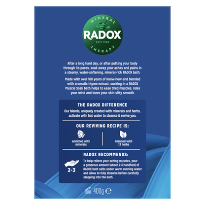 Radox Muscle Soak Bath Salts 400g with Thyme Extracts