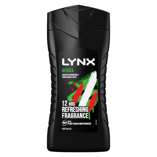 Lynx Africa Shower Gel 225ml with Spicy Vanilla & Geranium Scent