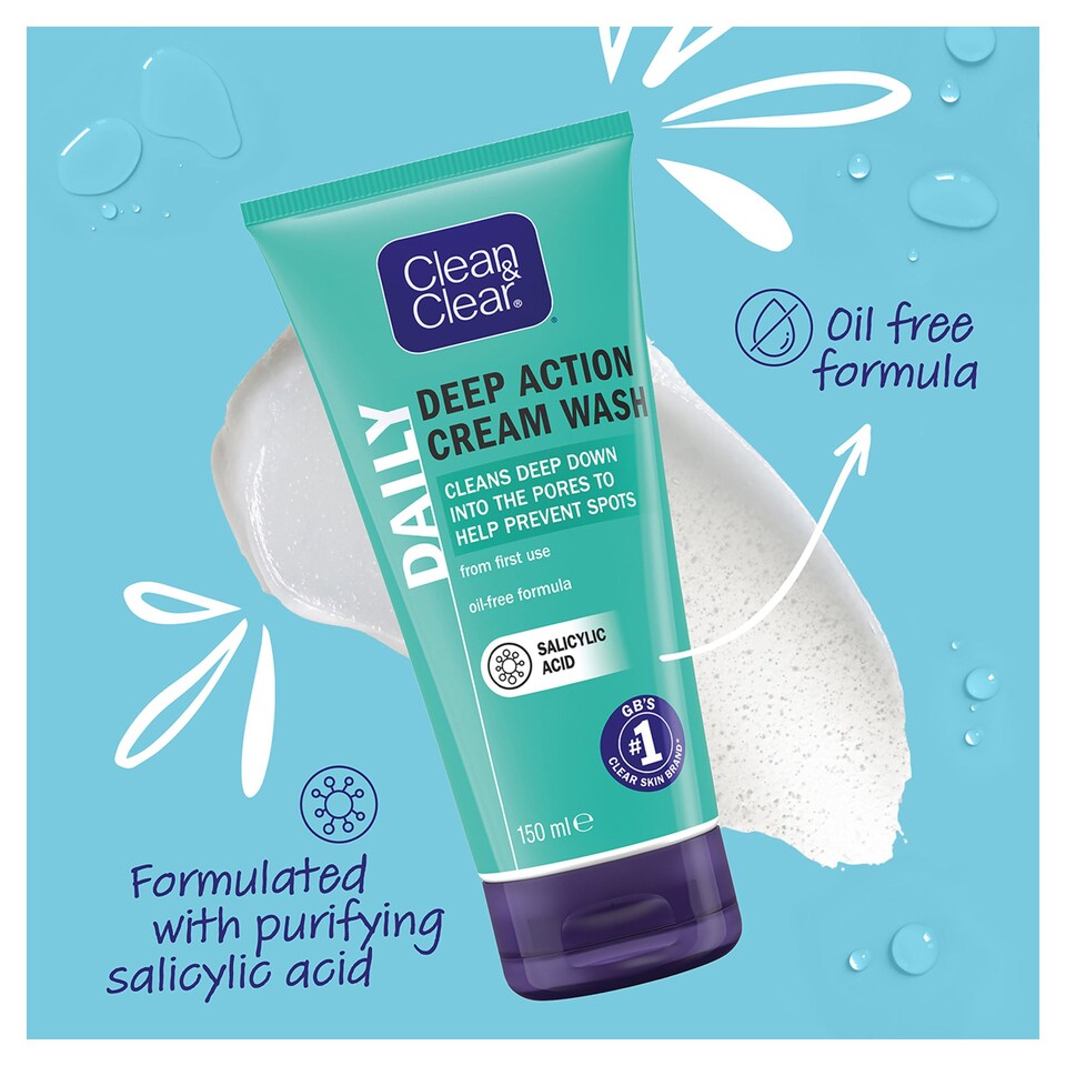Clean & Clear Deep Cream Action Daily Wash 150ml