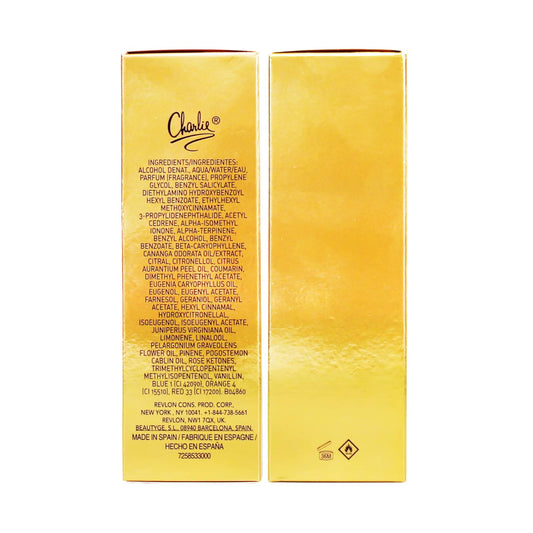 Charlie Gold Eau de Toilette for Women, Warm Oriental Floral Perfume Spray, Long-Lasting Fragrance, 100ml x 3 Pack