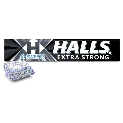 Halls Extra Strong Menthol Sweets, Clearing Menthol Action, Long-Lasting Freshness, 20 x 33.5g Pack
