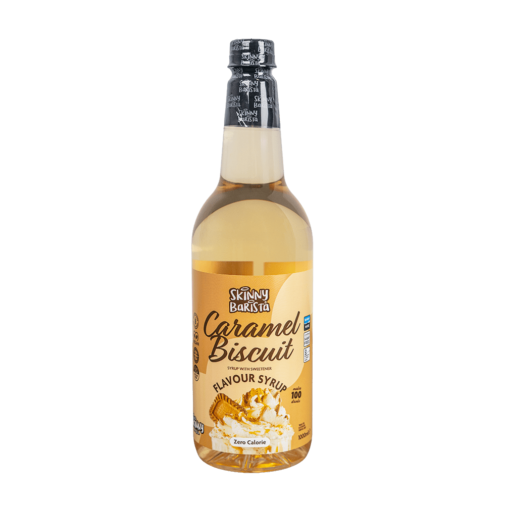 Skinny Barista Caramel Biscuit Flavour Syrup - Zero Calorie Sugar Free Skinny Coffee - 1 Litre