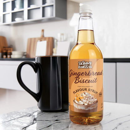 Skinny Barista Gingerbread Flavour Syrup - Zero Calorie Sugar Free Skinny Coffee - 1 Litre