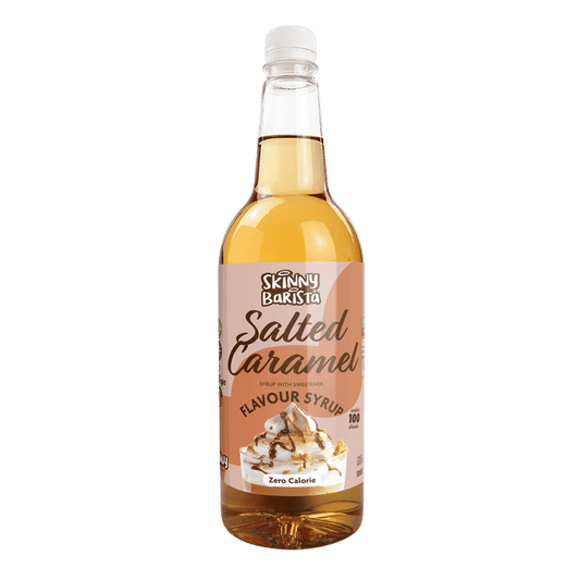 Skinny Barista Salted Caramel Flavour Syrup - Zero Calorie Sugar Free Skinny Coffee - 1 Litre
