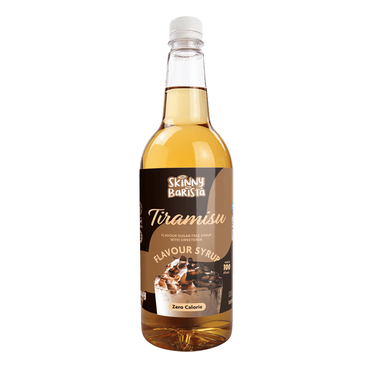 Skinny Barista Tiramisu Flavour Syrup - Zero Calorie Sugar Free Skinny Coffee - 1 Litre