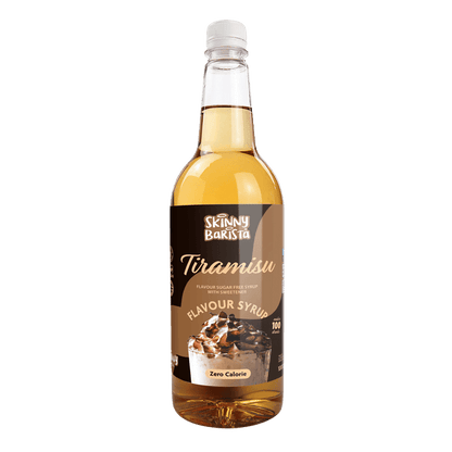 Skinny Barista Tiramisu Flavour Syrup - Zero Calorie Sugar Free Skinny Coffee - 1 Litre